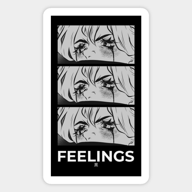 Feelings Crying Anime Girl Manga Sad Sadness Magnet by Tip Top Tee's